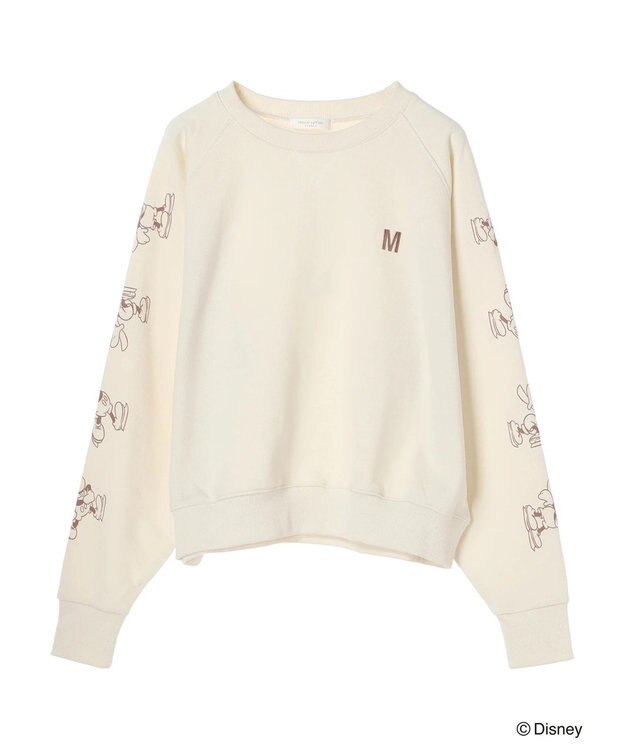 Green Parks Ｄｉｓｎｅｙ／裏毛袖プリントスウェット Ivory