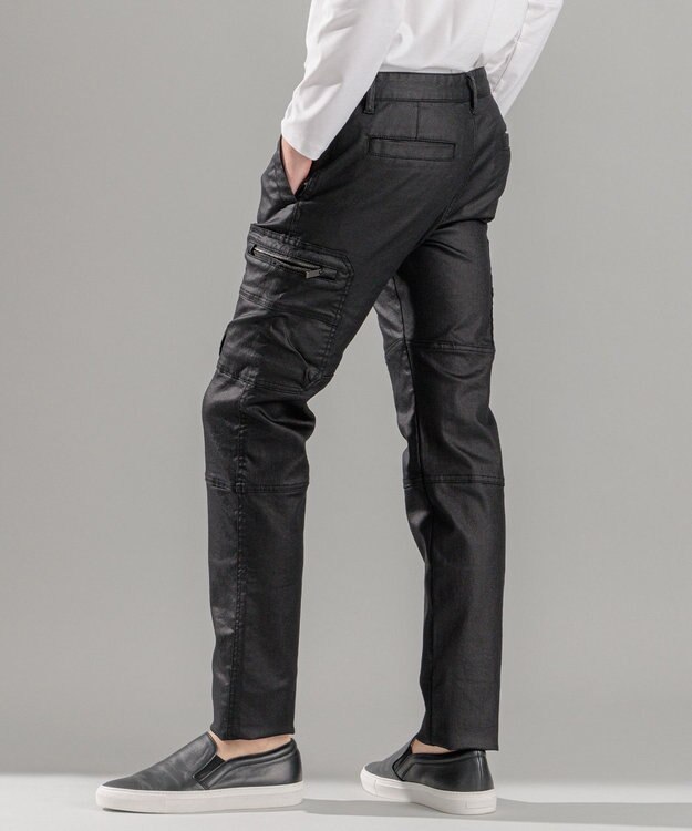 JOSEPH HOMME 新色・新型【抜群のストレッチ性/光沢素材】ハイパワーソフトストレッチ デザインパンツ/ STICK DESIGN ブラック系