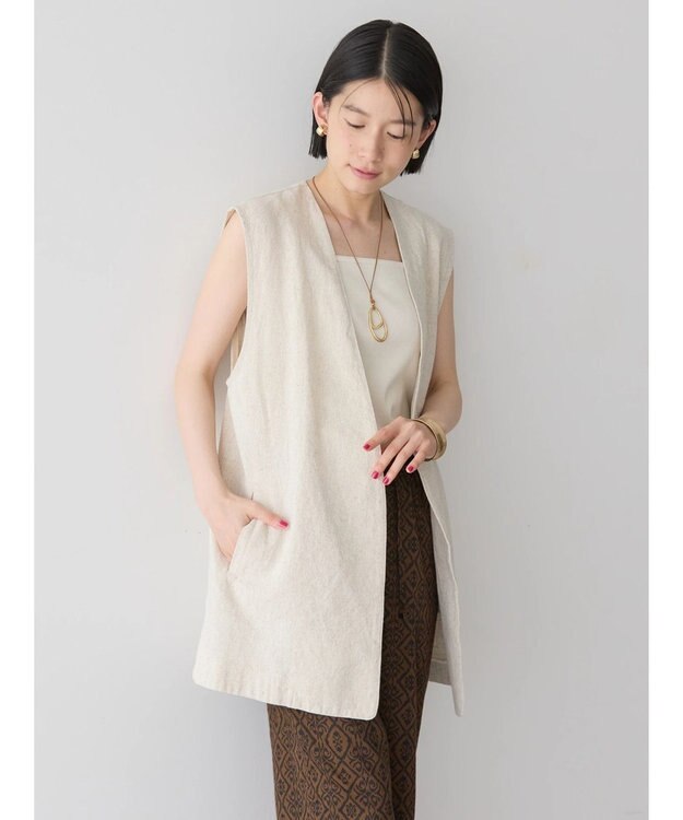 AMERICAN HOLIC リネンブレンドジレベスト Beige Mixture