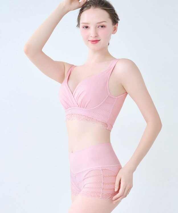 BRADELIS New York 【BRADELIS Me / ノンワイヤーブラジャー】オールインワンブラ ナイトブラ 補正 下着 24時間ラクに着用 綿混 しっかりフィット ブラデリス ME122105 ミスティーピンク