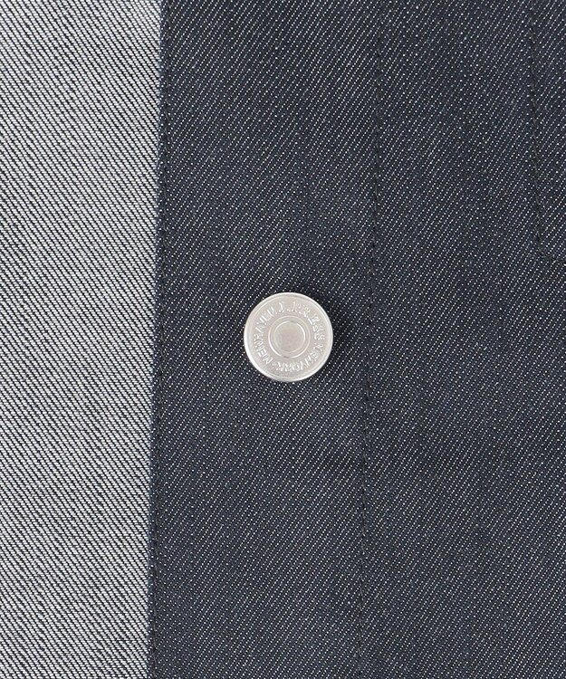 J.PRESS LADIES 【洗える】セルロースシャンブレー ノーカラー デニム ジャケット ネイビー系