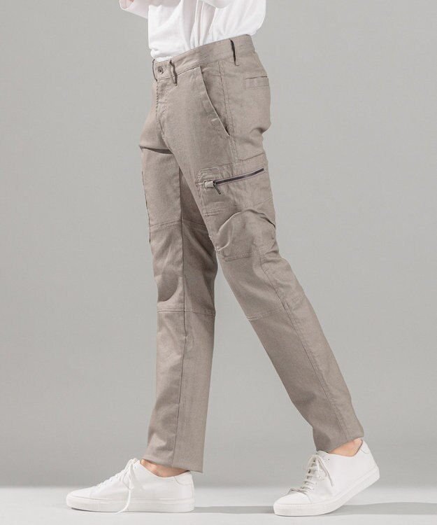 JOSEPH HOMME 新色・新型【抜群のストレッチ性/光沢素材】ハイパワーソフトストレッチ デザインパンツ/ STICK DESIGN ベージュ系