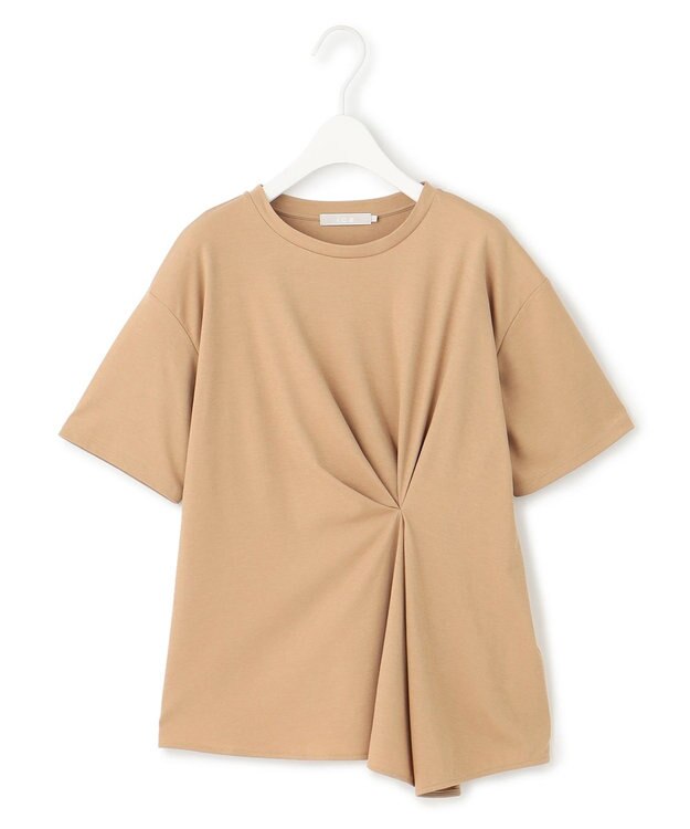 ICB L 【接触冷感・UVケア・吸水速乾・洗える】グレースジャージー イレギュラーヘムカットソー チノベージュ系