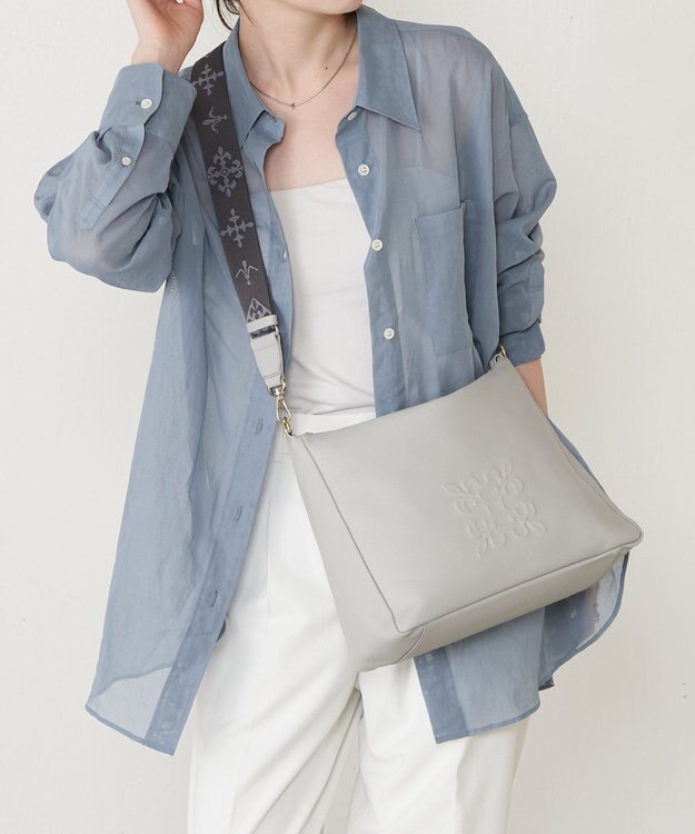 russet エンボスモノグラム2WAYショルダーバッグ(CE-1692) L.Gray