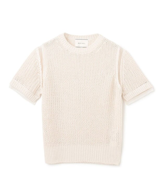 BEIGE， OLIVIER / 半袖ニット Ecru
