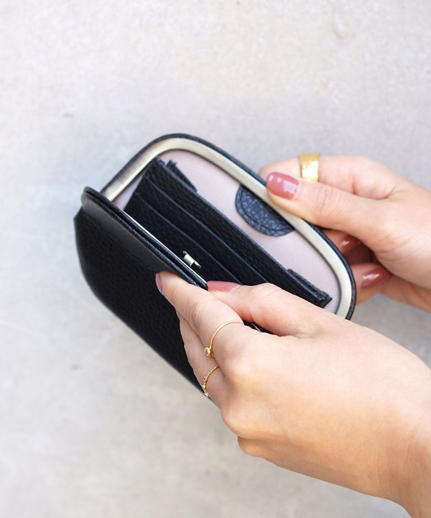 FOLNA RD ショート天溝がま口 財布 ブラック