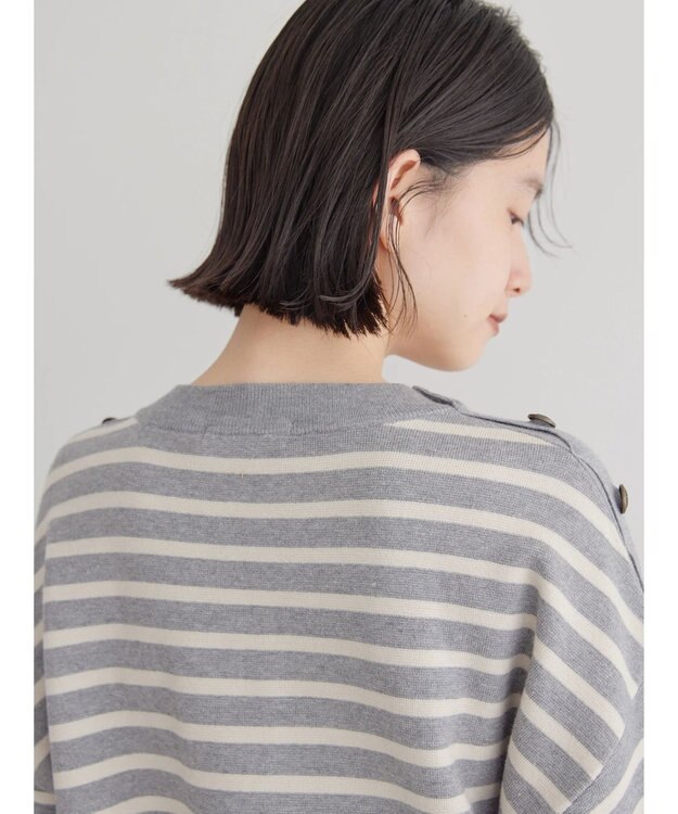 AMERICAN HOLIC バイパチショルダーボタンニットプルオーバー Gray Mixture