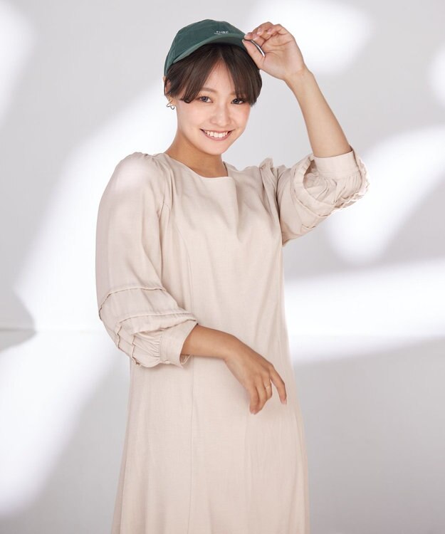 Tiaclasse 【洗える】ナローフレアパフスリーブワンピース アイボリー