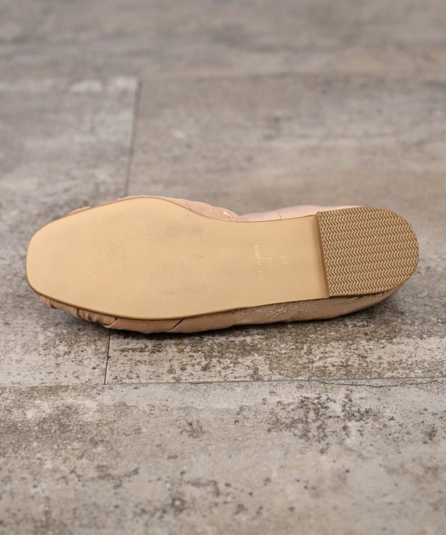 nouvelleRobe Oū 【本革・高反発】Square スクエアトゥ メッシュモチーフパンプス ピンクメタリック