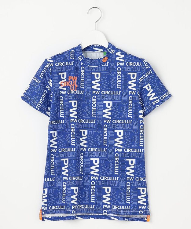 PW CIRCULUS 【UVカット / 吸水速乾 / 伸縮性抜群】【WOMEN】PWロゴ柄モック サックスブルー系5