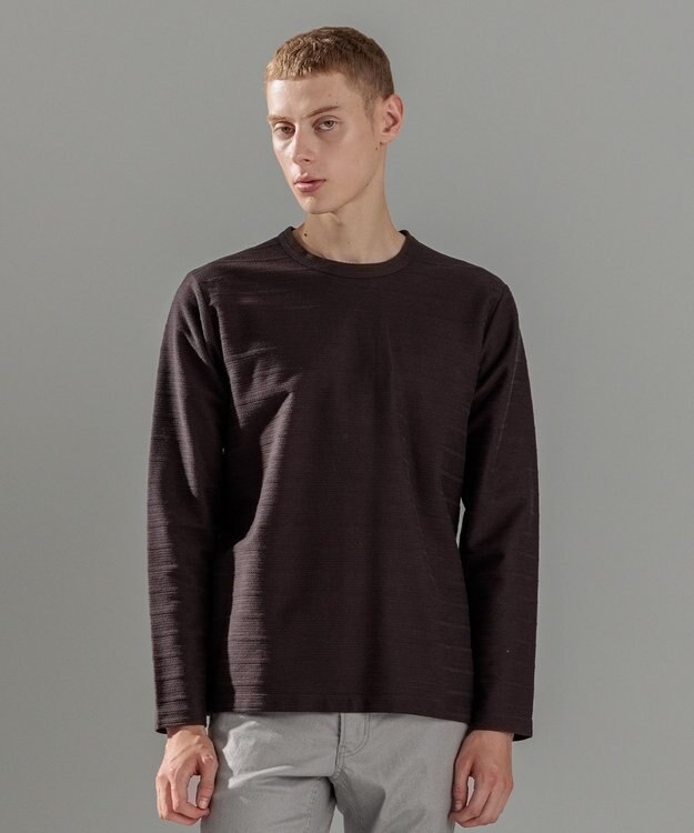 JOSEPH HOMME ブラッシュジャガード　クルーネック長袖Tシャツ グレー系