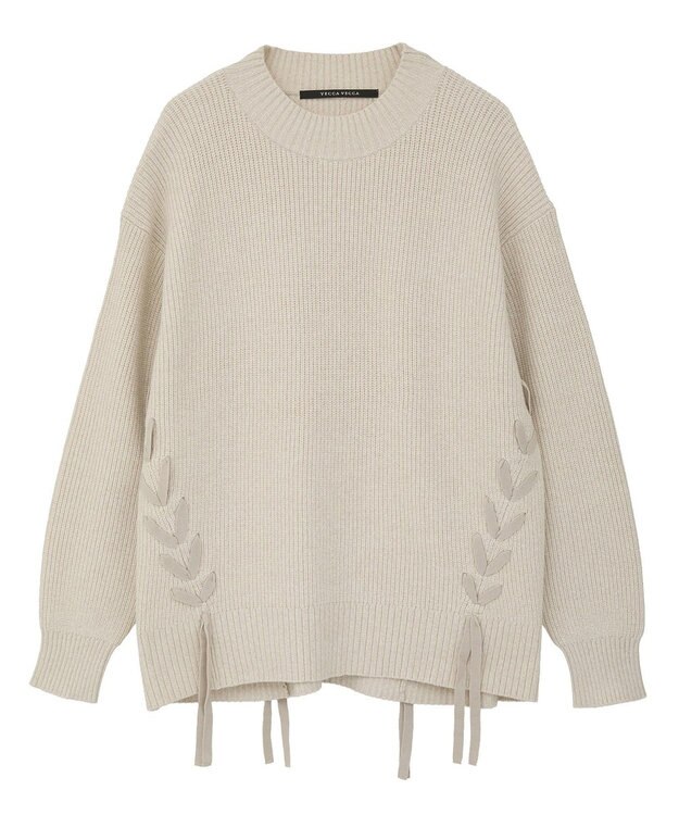 YECCA VECCA レースアップニット Beige