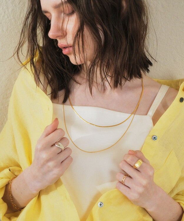 YECCA VECCA ステンレス2連チェーンネックレス Gold