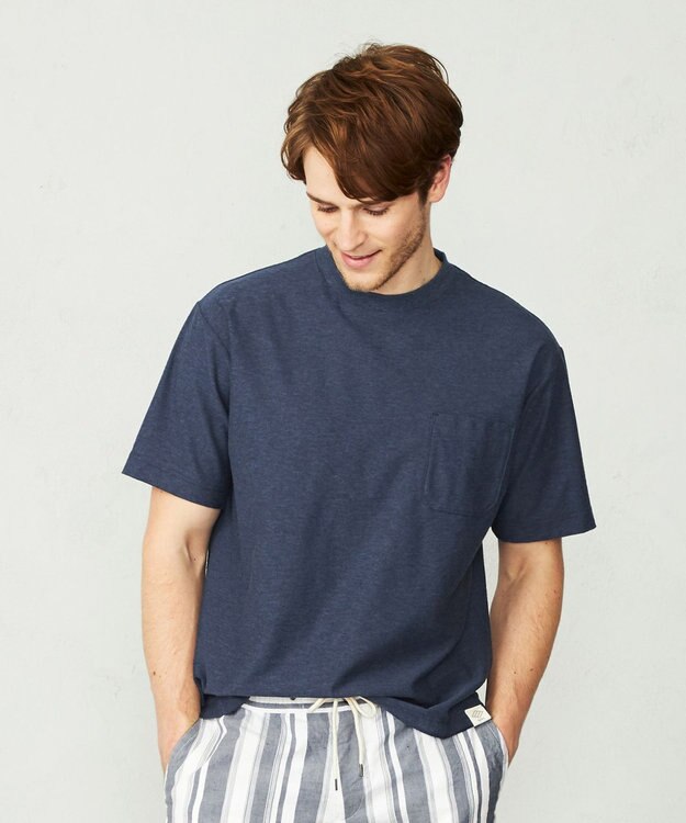 JOSEPH ABBOUD MOUNTAIN 【SPACE／UNISEX】オーガニックコットンスラブプレーティング天竺 Tシャツ ブルー系