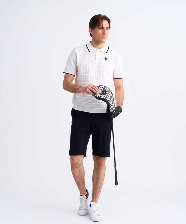 23区GOLF 【MEN】トリコットコーデュロイストレッチショートパンツ ブラック系