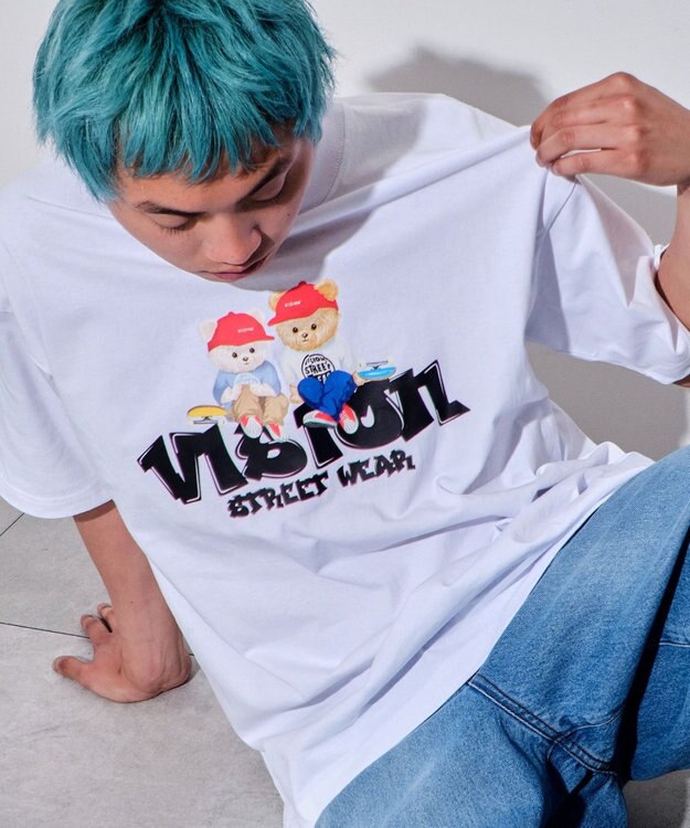 WEGO 【ユニセックス着用ITEM/MLサイズ展開】別注VISIONベアグラフィックT（SS） ホワイト