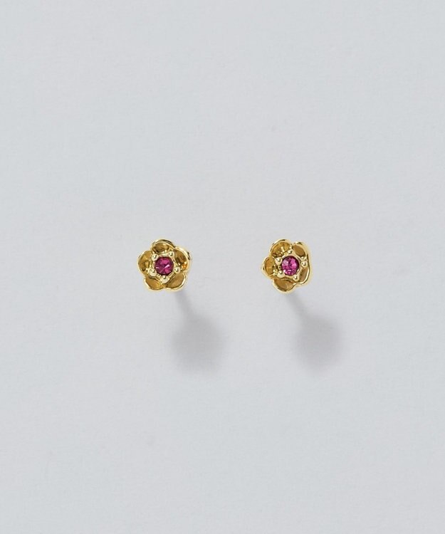 Phoebe 【金属アレルギー対応】プチフラワービジュースタッドピアス　ピンク ピンク