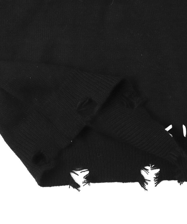 WEGO バタフライダメージワンショルダーニット ブラック