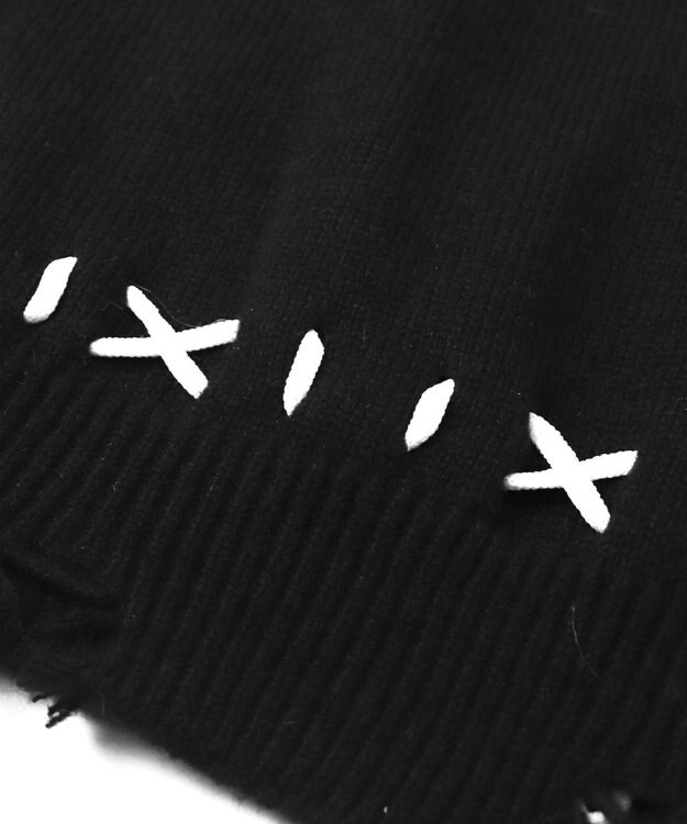 WEGO バタフライダメージワンショルダーニット ブラック