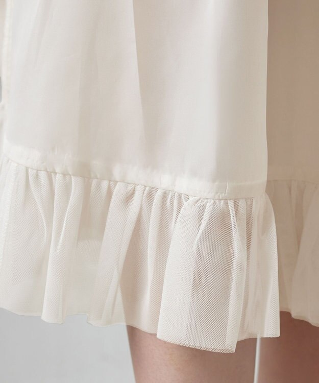 Tiaclasse 【洗える】レイヤードチュールフレアスカート ライトピンク