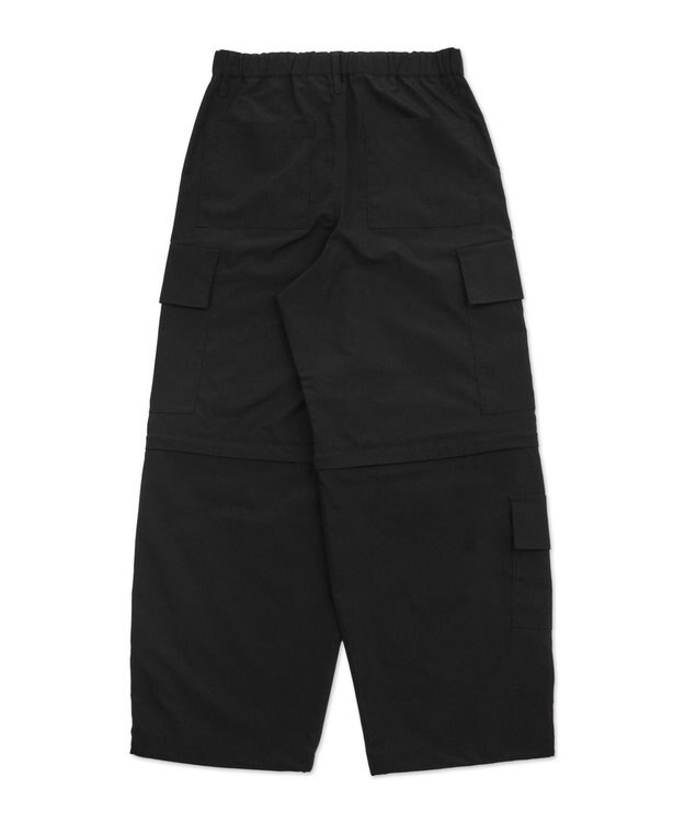 WEGO 【MLサイズ展開】2WAYリップストップカーゴパンツ ブラック