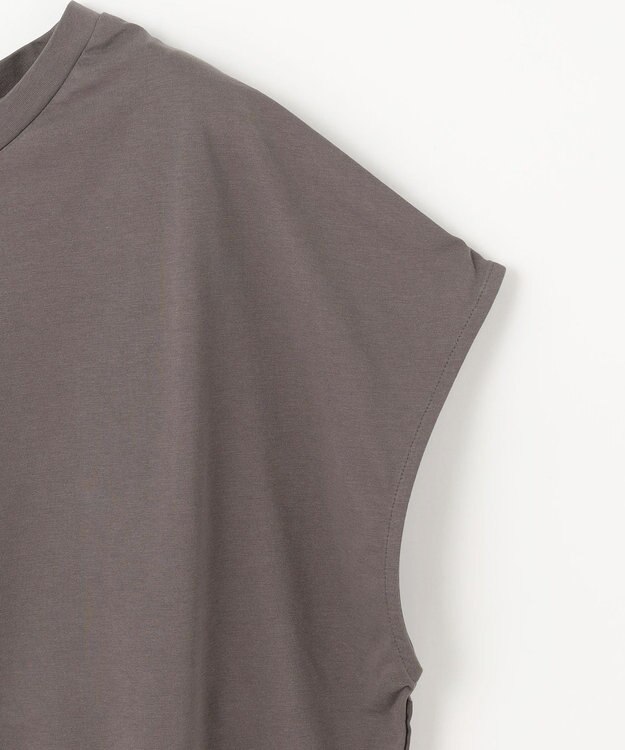 ANY L 【吸水速乾/シワになりにくい/アンチピリング】バックフレアフレンチスリーブカットソー ブラウン