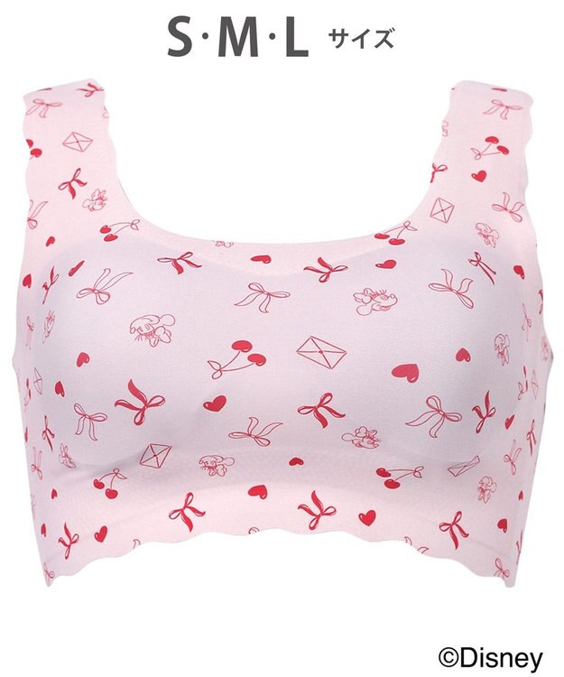 WACOAL ノンワイヤーブラ [GOCOCi][ワコール] Disneyコレクション 伸びのよい素材を使用 立体的なバストシルエット ゴコチ ハーフトップ ブラトップ レディース CGG537 /ワコール ピーチ