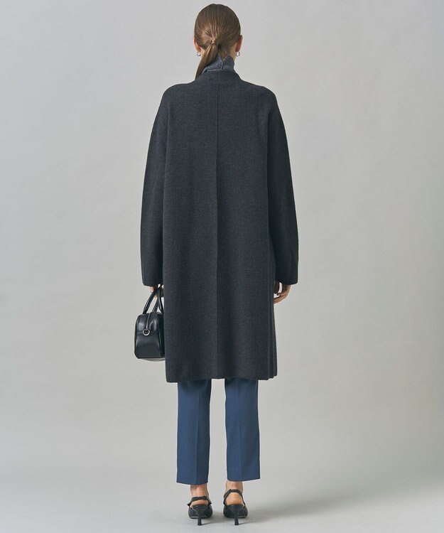 ICB L ミルドウール ロングカーディガン チャコール系