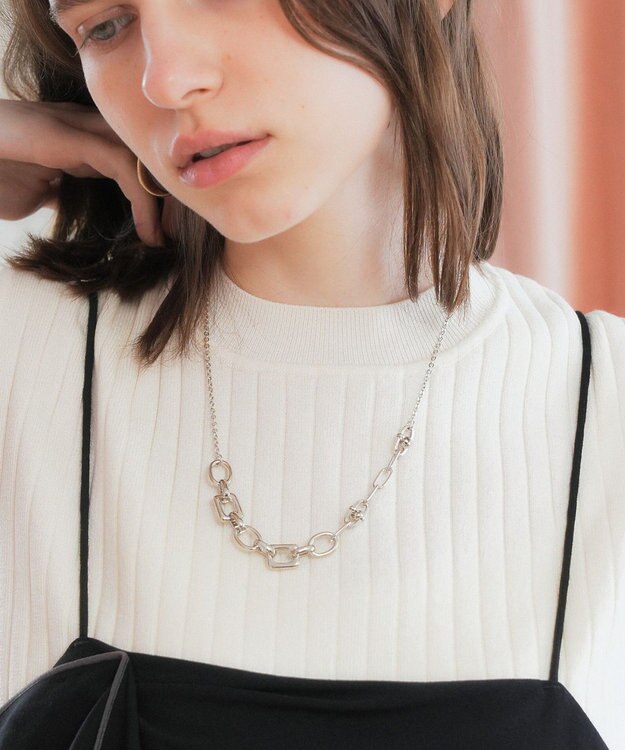 YECCA VECCA デザインチェーンショートネックレス Silver