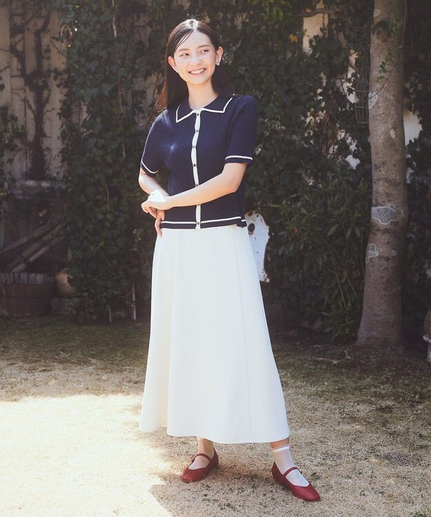 earth music&ecology リブニットカーディガン Navy