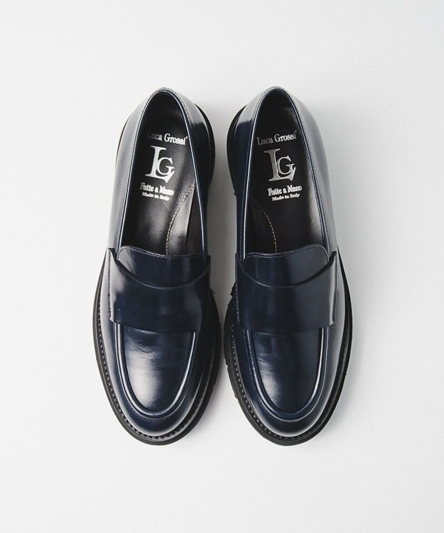 BONTRE 【LucaGrossi/ルカグロッシ】厚底コインローファー/G815M-UA ネイビー