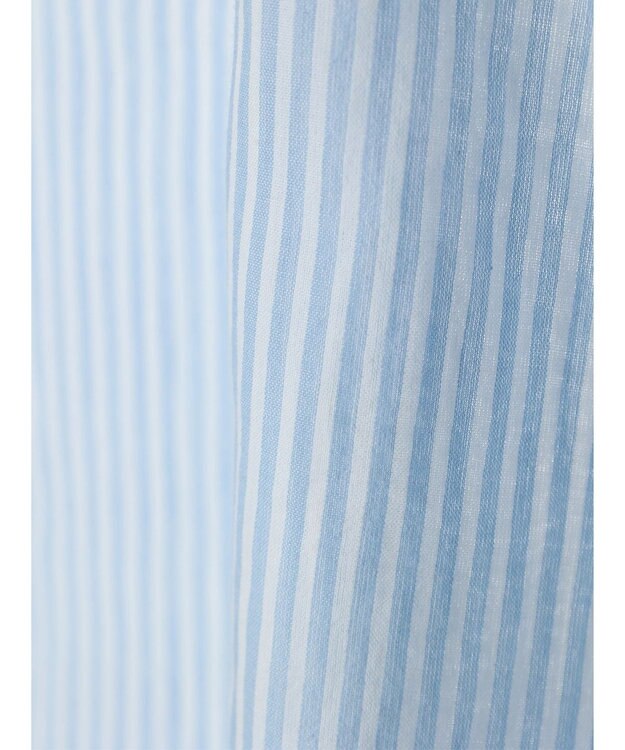 CRAFT STANDARD BOUTIQUE インド綿フリルブラウス Stripe Sax