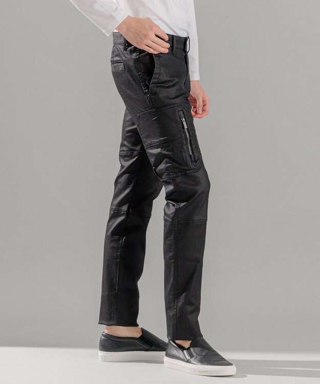 JOSEPH HOMME 新色・新型【抜群のストレッチ性/光沢素材】ハイパワーソフトストレッチ デザインパンツ/ STICK DESIGN ブラック系