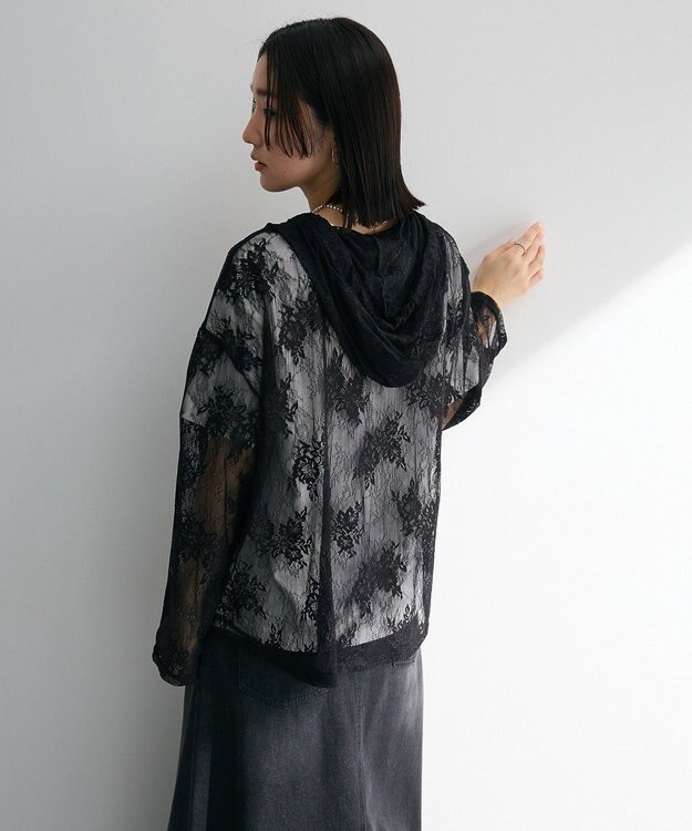 Green Parks ・ＳＵＧＡＲ　ＳＰＯＯＮ　シアーレースフーディー Black