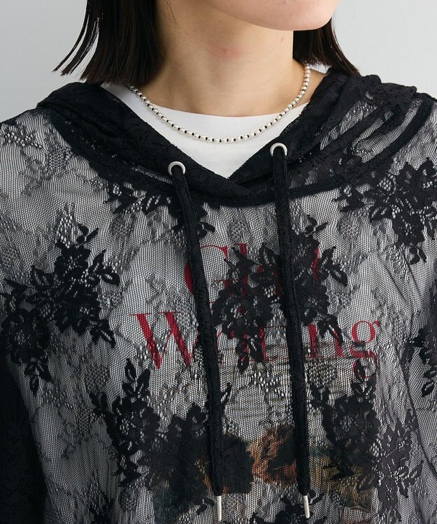 Green Parks ・ＳＵＧＡＲ　ＳＰＯＯＮ　シアーレースフーディー Black