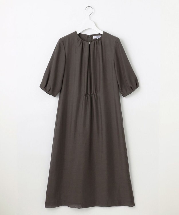 J.PRESS LADIES 【洗える】ブライトスパンボイル ワンピース ダークブラウン系