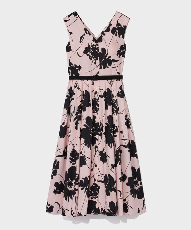GRACE CONTINENTAL バイカラーボタニカルドレス ピンク