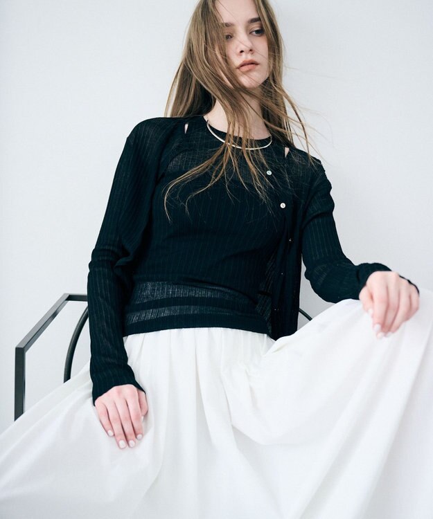 uncrave ランダムリブシアーニット タンクトップ ブラック