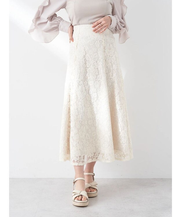 earth music&ecology レーススカート Ivory