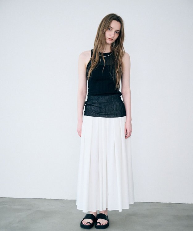 uncrave ランダムリブシアーニット タンクトップ ブラック