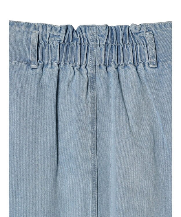 earth music&ecology ボタンナローデニムスカート Light Indigo