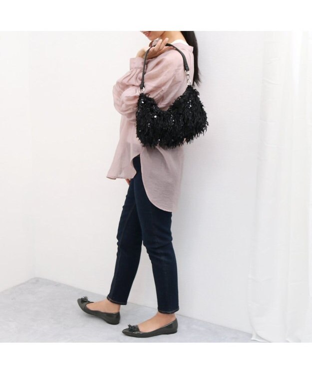 UNBILLION カシュカシュ cachecache / フェザースパンコール2wayセミショルダー ブラック