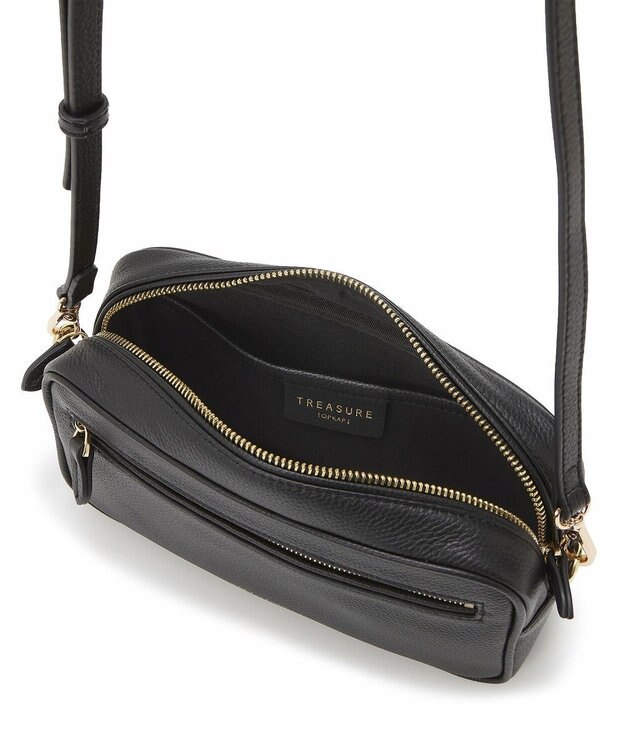 TOPKAPI 【TREASURE TOPKAPI】シュリンクレザー スクエア 2way ショルダー バッグ ブラック