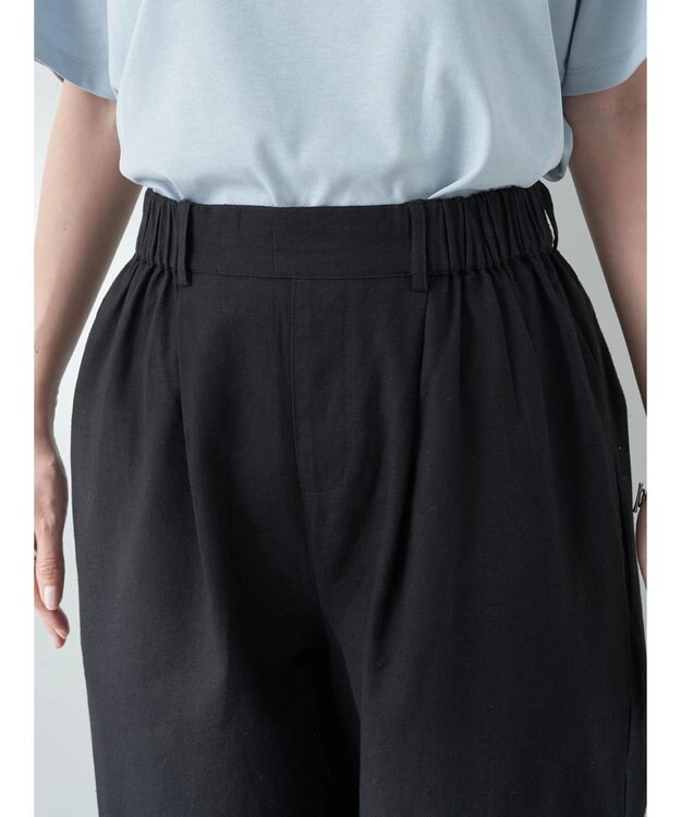 earth music&ecology 綿麻キャンブリッククロップドパンツ Black