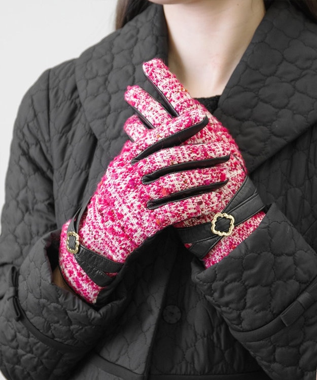 TOCCA TWEED GLOVE 手袋 レッド系