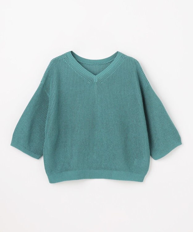 ANY ラミータッチニットT ブルーグリーン