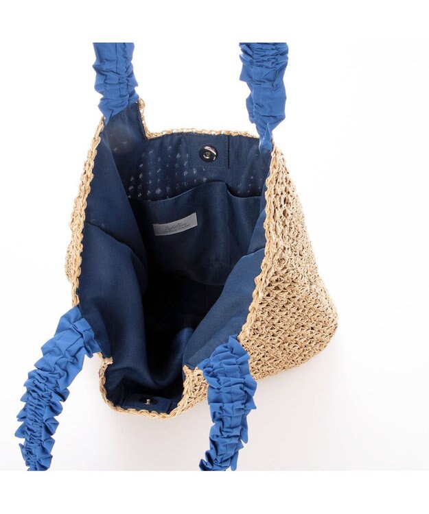 UNBILLION カシュカシュ cachecache / フリルハンドルクロッシェトート ブルー