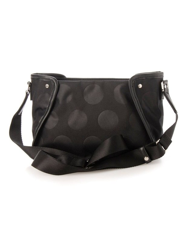 Y'SACCS ヒートエンボス ポルカドットポシェット ブラック