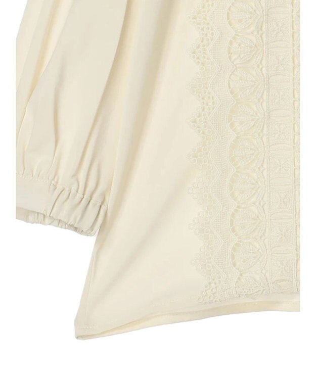 earth music&ecology フロントレースシフォンブラウス Light Yellow