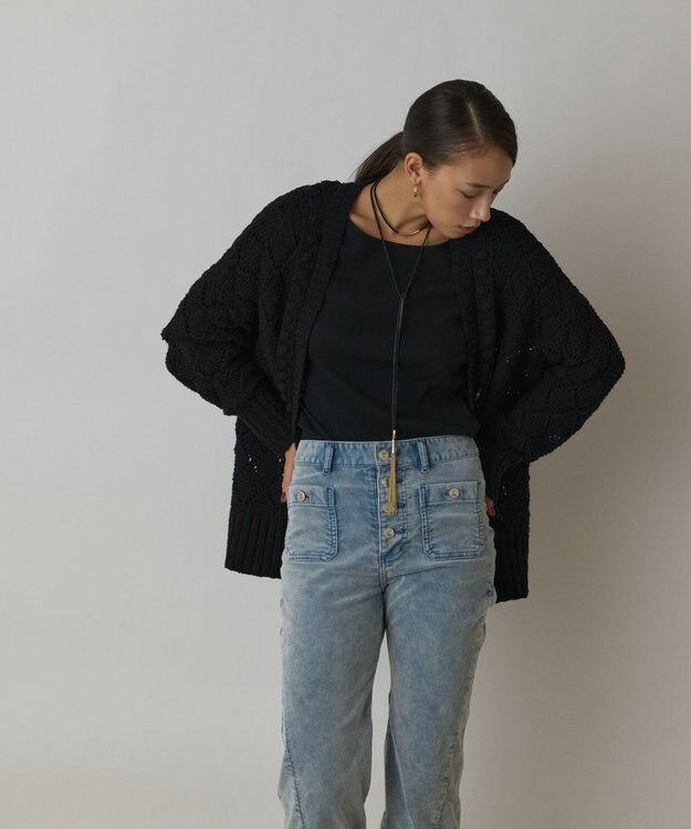 GRACE CONTINENTAL オーバーニットカーディガン ブラック